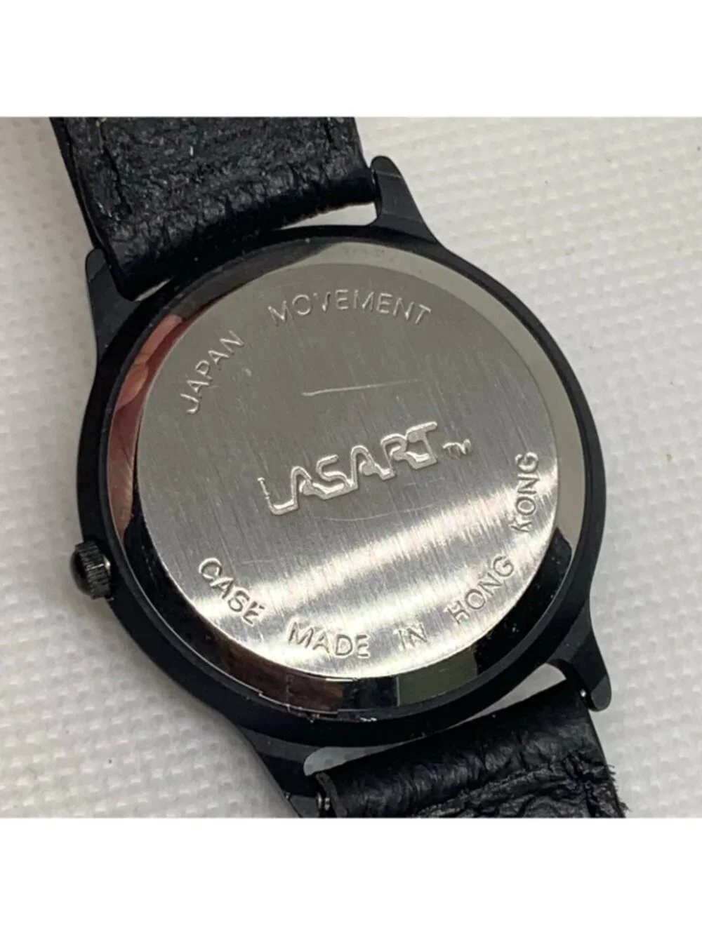 Vintage 90s Lasart 3D Holographic unisex Wrist Watch 32mm black tone running